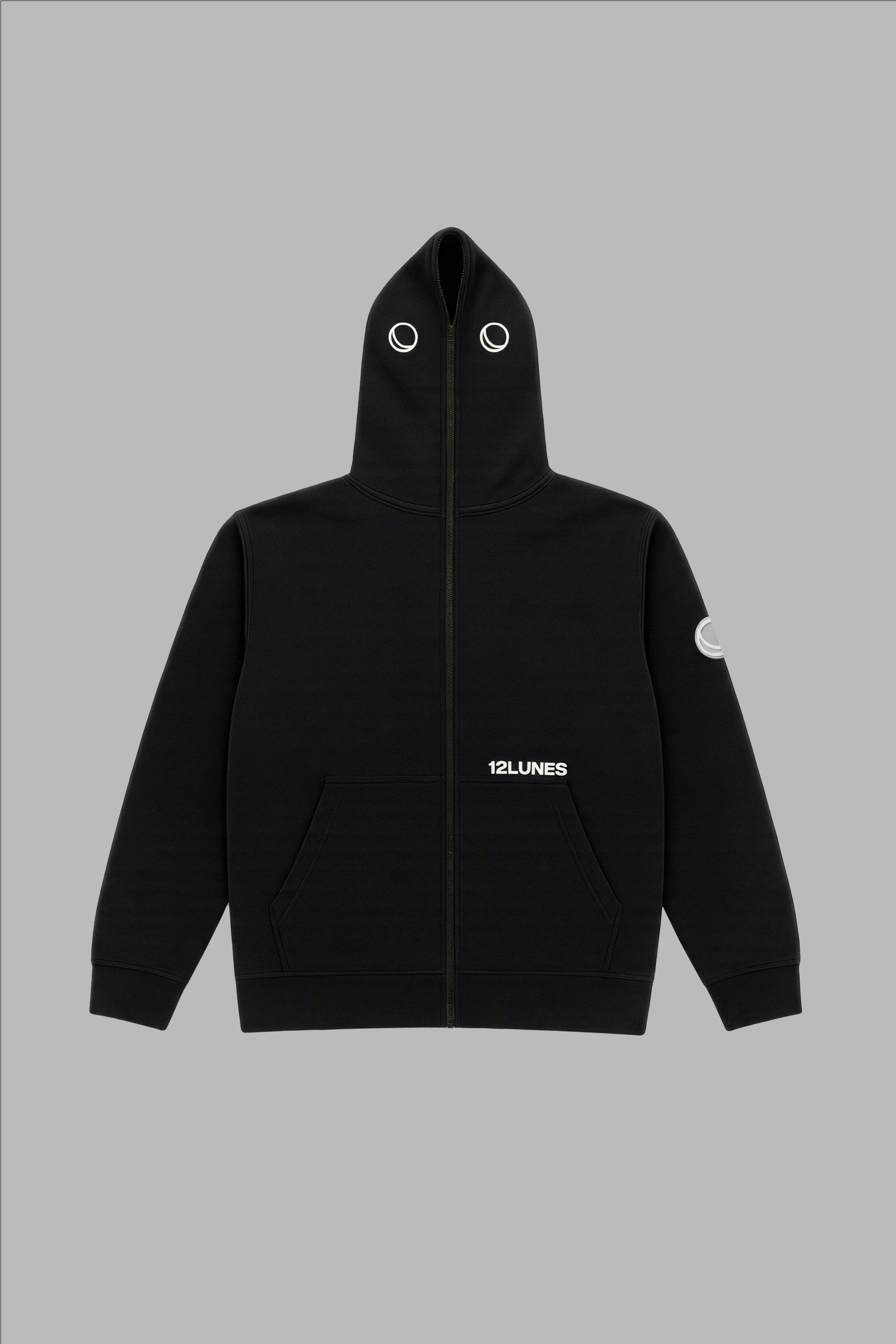 Sweat Full Zip Charbon | 12LUNES Streetwear Homme