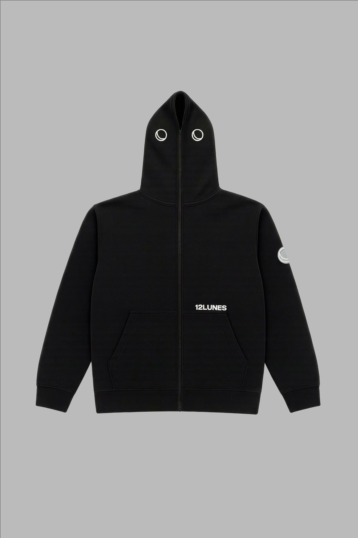 Sweat Full Zip Charbon | 12LUNES Streetwear Homme