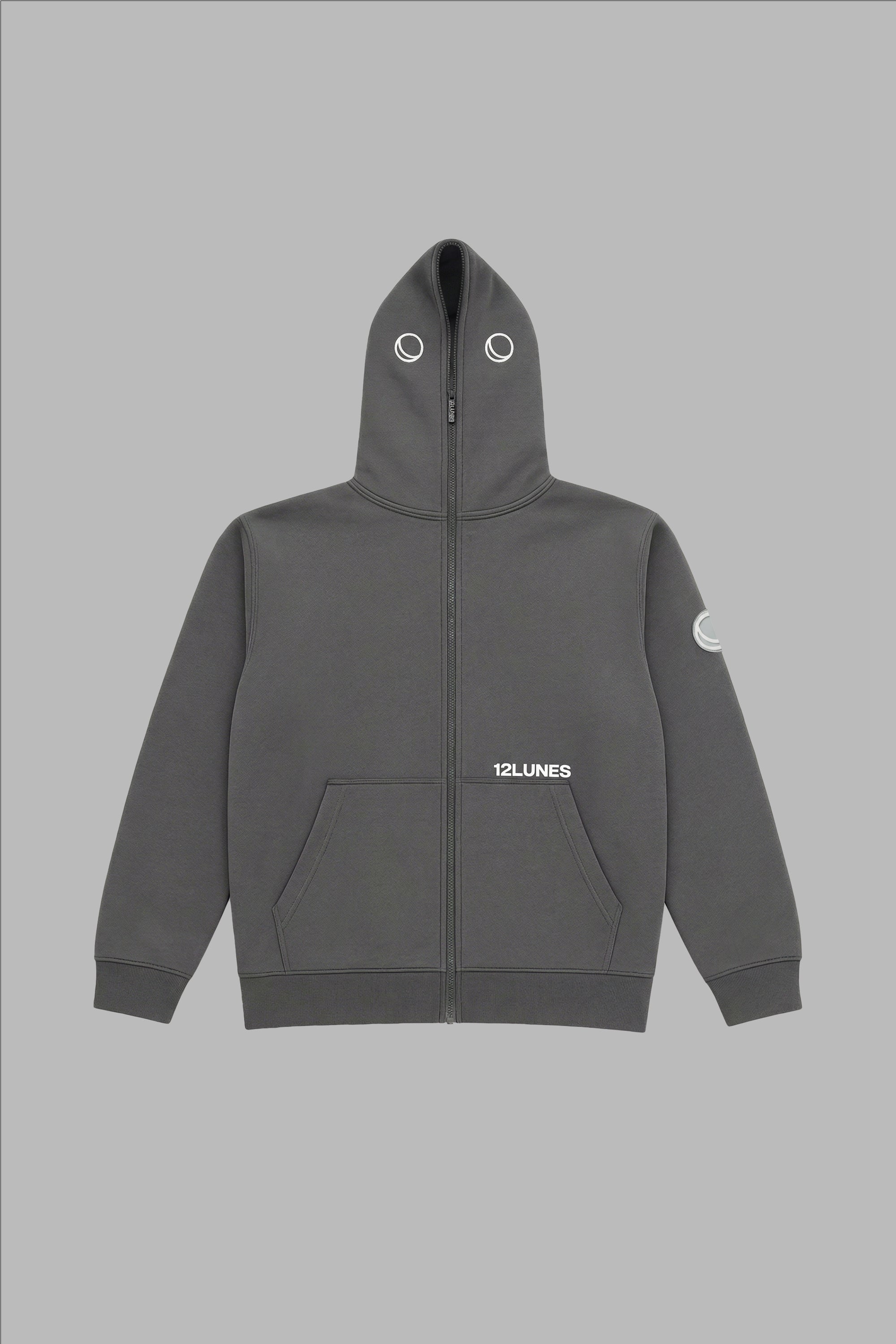 Full Zip noir 12LUNES 400gsm | Hoodie Boxy Premium