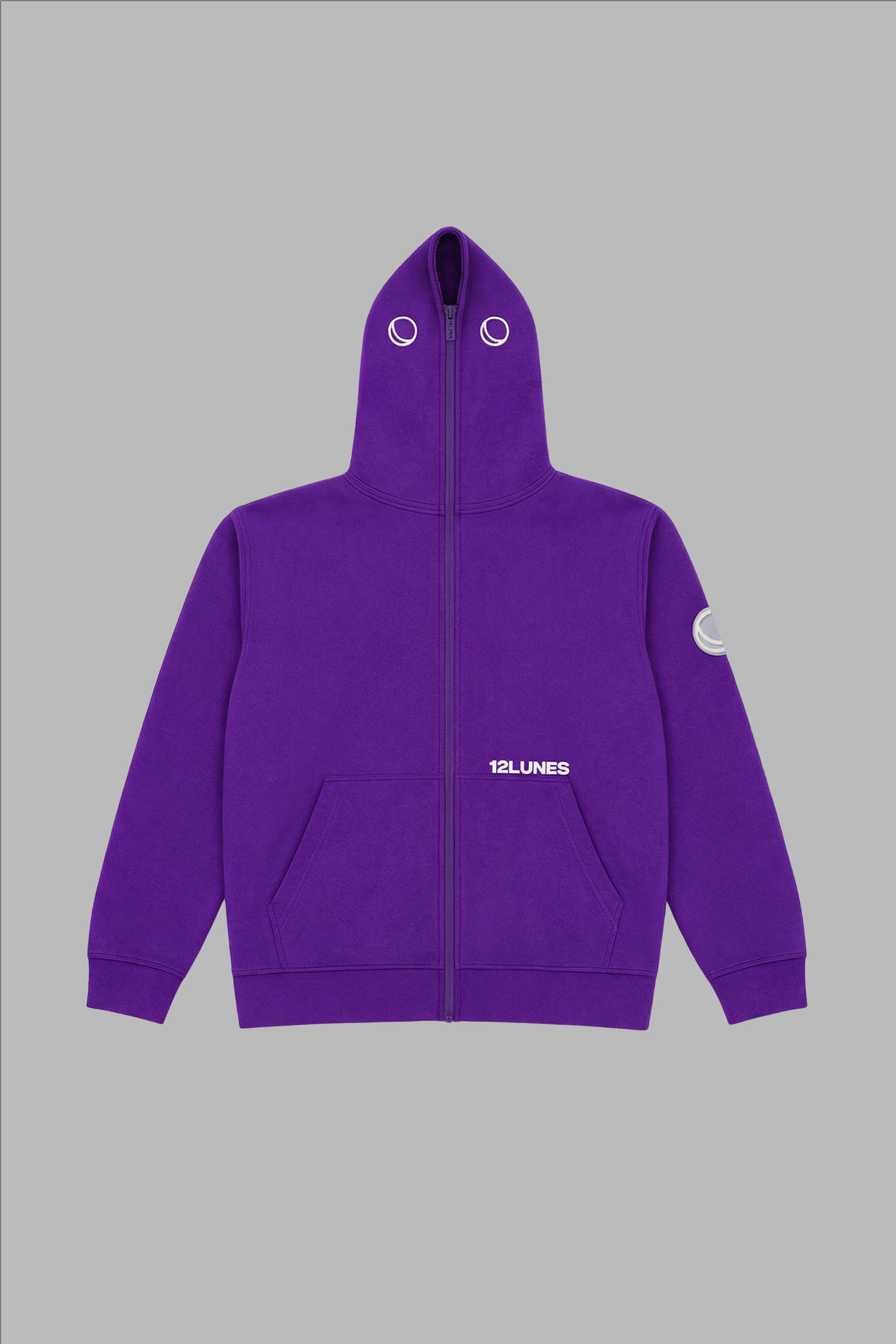 Full Zip noir 12LUNES 400gsm | Hoodie Boxy Premium